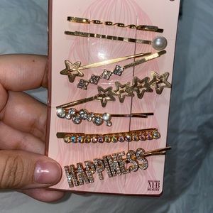 Rose gold studded Bobby pins